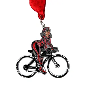 Medalha de metal para corrida e bicicleta esportiva, medalha de cobre antiga personalizada para quebra-cabeça, prêmios