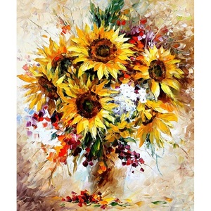 Pittura fai da te con i numeri prezzo all'ingrosso <span class=keywords><strong>di</strong></span> fabbrica Van Gogh <span class=keywords><strong>girasole</strong></span> pittura digitale con pennello pittura acrilica tela