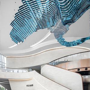 Lustre moderne en cristal chromé nordique pour hall d'hôtel, grand <span class=keywords><strong>ruban</strong></span> de construction Duplex, lustre personnalisé pour salon, hall - Product Image 4