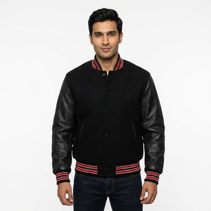 Chaqueta Universitaria Deportiva al por Mayor para Hombre, Tejido Suave, Cómodo y Transpirable, 100% Algodón, Último Modelo de Chaqueta Universitaria de Béisbol - Product Image 1