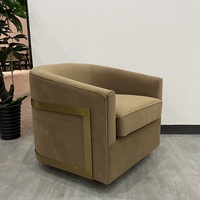 Ferly Offre Spéciale Reginald Chaise Pivotante en Cuir-Base en Chêne Meubles de Salon Fauteuil Canapé à Siège Unique