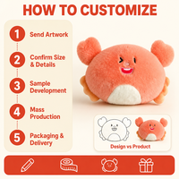 Jouet en peluche monstre mignon avec visage qui cligne et oreilles en forme de cœur, en corail doux et moelleux, cadeau