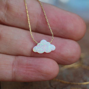 Yfn 925เครื่องประดับเงินสเตอร์ลิงสำหรับผู้หญิงสร้อยคอโอปอลเมฆสีขาวยาว16 + 2นิ้วจากร้าน Yfn - Product Image 1