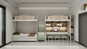 Marco de cama de metal Muebles de escuela secundaria Literas Estudiantes de secundaria universitarios Adultos <span class=keywords><strong>Loft</strong></span> Bed con escritorio y almacenamiento <span class=keywords><strong>Loft</strong></span> Bed - Product Image 5