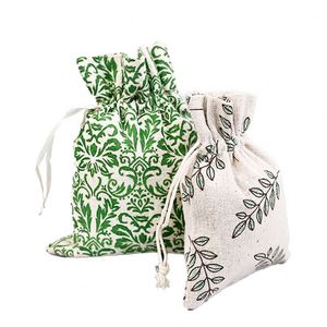 Eco Canvas Printed Cotton Linen Draw String <b>Bags</b> <b>Gift</b> Packaging Custom Logo Small Drawstring <b>Bag</b> - Product Image 4