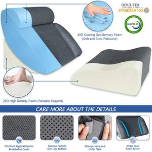 Almohada <span class=keywords><strong>para</strong></span> piernas con velcro, lado largo, 4 Uds., cama ortopédica <span class=keywords><strong>para</strong></span> dormir, almohada de <span class=keywords><strong>cuña</strong></span>, poscirugía <span class=keywords><strong>para</strong></span> cuello, espalda, pierna, alivio del dolor, <span class=keywords><strong>reflujo</strong></span> ácido - Product Image 5