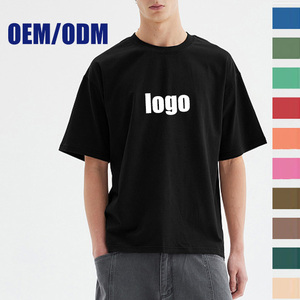 T-shirt homme 100% coton de haute qualité, uni, vente en gros, impression personnalisée du logo, t-shirt vierge épais pour hommes - Product Image 1