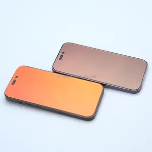 Caldo metallo dorato specchio colorato Privacy vetro flessibile antigraffio per iPhone 14 plus protezione dello schermo