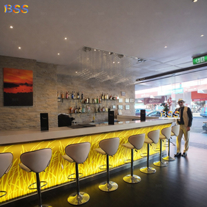 Barra de <span class=keywords><strong>Bar</strong></span> de Diseño para Restaurante, Moderna <span class=keywords><strong>y</strong></span> Contemporánea, en Forma de L, con Iluminación LED - Product Image 6
