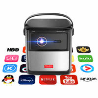 Proyektor Baterai Grosir 1080P Portabel DLP Proyektor 500 ANSI Android 11 WIFI BT Baterai Internal Mendukung 4K Home Theater