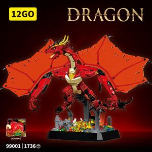 1736 buah Set blok bangunan <span class=keywords><strong>Smaug</strong></span> naga api mainan plastik perakitan kreatif hadiah untuk anak-anak skala 1:8 - Product Image 3