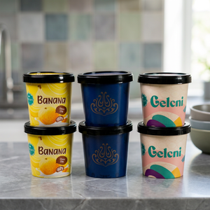 Barquettes en papier de qualité alimentaire pour desserts glacés, avec couvercles, couleur blanche unie, 5 oz, pour gelato, de la marque Reliabile Frutta Gelato. - Product Image 3