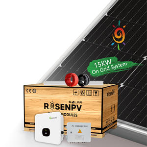Système solaire connecté au réseau Rosenpv 15 kW, énergie verte propre, avec panneaux solaires, onduleur et supports de montage - Product Image 1