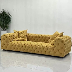 Venda quente Luxo Design Moderno Botão Creme Confortável Chegada Nova Fantasia Casa Sala Móveis De Veludo Sofá <span class=keywords><strong>Set</strong></span> - Product Image 5