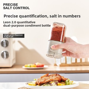 Distributeur de sel quantitatif à pression, boîte à épices en verre, pot à épices hermétique anti-humidité, sucrier intégré pour la cuisine - Product Image 3