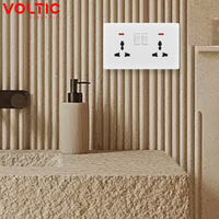 Prise multifonctionnelle standard britannique, utilisation à l'hôtel, à la maison ou au bureau, 13A, 2 prises avec néon, USB type C, prise de charge