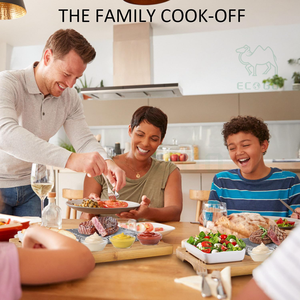 Set Deluxe Moderno ed Ecologico <span class=keywords><strong>per</strong></span> Grigliare Bistecche, Resistente al Forno, con Due Pietre da Cottura su Vassoi di Bambù - Product Image 6