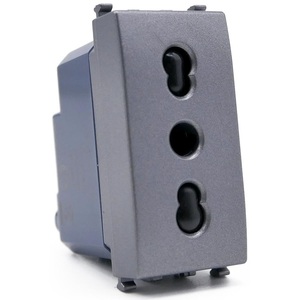 Prise double usage grise 16A 250V compatible avec Vimar Arke - Product Image 1