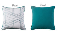 Housse de coussin décorative en coton brodée de fils abstraits, sur mesure en usine, pour la vente en gros