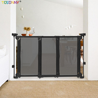 Barrière de sécurité pour bébé réglable, fermeture automatique, barrière de sécurité en maille, barrière de sécurité rétractable pour escalier intérieur, porte pour cuisine, barrière de sécurité pour bébé et animaux domestiques