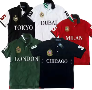 <span class=keywords><strong>Polo</strong></span> décontracté pour homme en coton 100% avec logo brodé personnalisé, coupe courte, hauts de créateur de la marque Laurenes City - Product Image 2