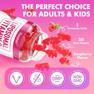 Integratore di Vitamina <span class=keywords><strong>C</strong></span> Liposomiale 1000mg al Gusto Naturale di Lampone, Alta Assorbibilità, Etichetta Privata OEM all'Ingrosso, Caramelle Gommose per Bambini - Product Image 5