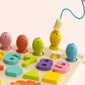 New Arrival 8 in 1 Fishing Figure Shape Match Learning 3D Puzzle Board Game Educational Sensory Montessori Toys Kids Boys Girls - Product Image 3