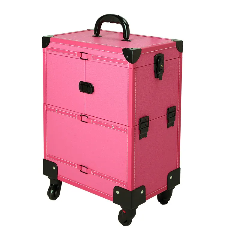 Nail manicure Trolley custodia per trucco in pelle per Nail small Organizer custodie da viaggio Nail Art scatola trolley per parrucchiere