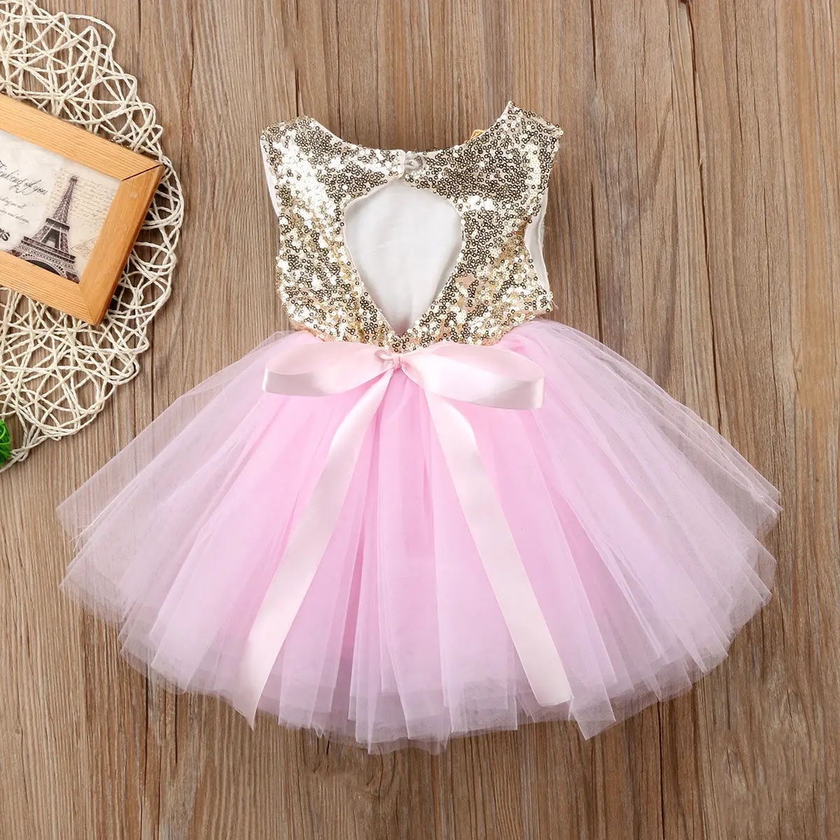 MQATZ Hot Sale Sequined Toddler Party Dress Girls Clothing Baptism Clothes para Baby Girls YM001