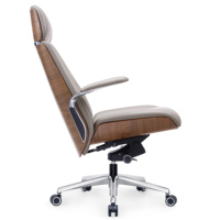Fauteuil de bureau de direction JORI de luxe en cuir véritable, ergonomique, pivotant, avec structure en aluminium, pour ordinateur, style traditionnel, vente en gros