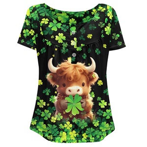 Adorabili Magliette per la Festa di San Patrizio, T-Shirt con Scollo a V per Donne, Top Ecologici e Divertenti <span class=keywords><strong>Verdi</strong></span> per Ragazze e Donne - Product Image 4