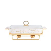 Marmite rectangulaire en céramique de style nordique, plat de cuisson de luxe léger pour hôtel, avec couvercle, sans revêtement, couleur et logo personnalisables, pot à soupe