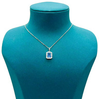 KAAN JEWELRY Modische 925 Silber Blau Anhänger Halskette, als Geschenk und für Festivals verwendet.