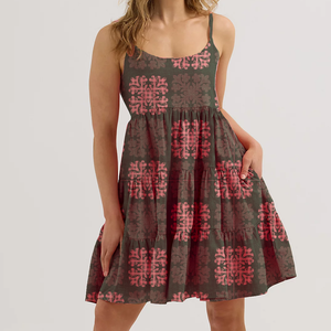 Aloha Custom 100% Rayon <span class=keywords><strong>donna</strong></span> <span class=keywords><strong>hawaiana</strong></span> stampa floreale con cinturino regolabile abito a righe a righe abito 100% Rayon - Product Image 2