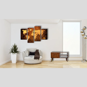 Meuble TV mural moderne de luxe pour le salon, meuble en bois avec rangement direct du fournisseur indien pour les appartements - Product Image 1