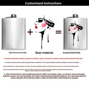 T4 Venta al por mayor Logotipo personalizado 8oz Impresión Petaca Hombre Alcohol Whisky <span class=keywords><strong>Vino</strong></span> Olla Botella Petacas Acero inoxidable - Product Image 3