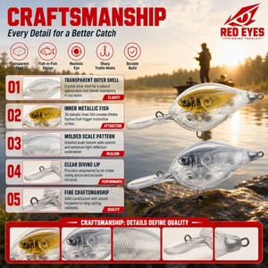 เหยื่อตก<span class=keywords><strong>ปลา</strong></span>แบบ Crankbait แกนโลหะ ตัวเปลือกใส แข็งแรง ลิปดำน้ำ ตก<span class=keywords><strong>ปลา</strong></span>ได้ลึก สีทอง เงิน โครเมียม ตา 3 มิติ ลายเกล็ด<span class=keywords><strong>ปลา</strong></span> รับผลิตแบบ OEM ODM ขายส่ง - Product Image 1