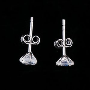 ต่างหูมูนสโตนทรงกลมเงินแท้ประดับพลอยจักระสำหรับใส่ทุกวัน - Product Image 4