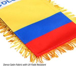 Personalizado 4X6 Pulgadas Colombia Ventana Colgando Bandera Colombiana Pequeño Mini Coche Banderas Banners Espejo retrovisor Decoración - Product Image 4