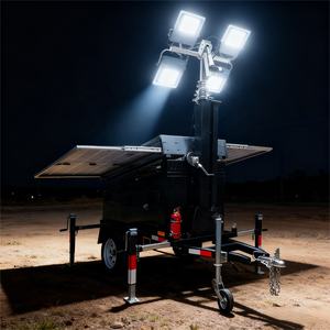 Tour d'éclairage <span class=keywords><strong>solaire</strong></span> mobile à large couverture, remorques lumineuses solaires à LED pour l'éclairage des parkings - Product Image 5