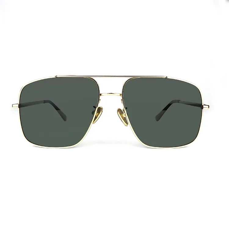 2023 Unique Famous Brand Designer Shades Double Bridge Big Size Sun Glasses Private Label CE Polarized Metal Luxury Sunglasses