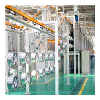 Ligne de production de revêtement en poudre électrostatique entièrement automatique certifiée CE pour la production en série de profilés en aluminium et de quincaillerie métallique