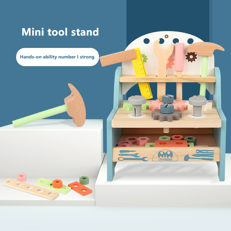New Arrival Mini Tool Bench Construction Set Working Tool Table Wood Montessori Babies Educational Toys