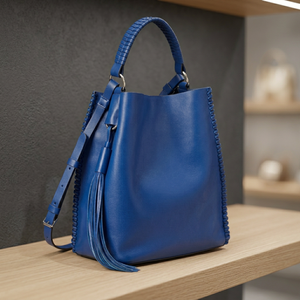 Bolso de Mano Tipo Clutch de Cuero Genuino Hecho a Mano para Mujer, con Dos Correas, Cierre de Cremallera, Ajustable, Resistente al Agua, Capacidad de 1-1.9L, BS - Product Image 1