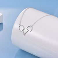 Bijoux fins en argent sterling 925 18 + 2 pouces chaîne cheval Snaffle Chokers collier pour femme