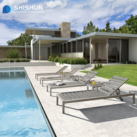 Chaise longue de plage et de piscine moderne en aluminium pour l'extérieur, idéale pour les parcs et les hôtels, durable et écologique, mobilier de jardin pour villas