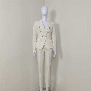 A5245 di Alta Qualità Doppio Petto Tasche del Cappotto di Modo Sottile Più Il Formato Delle Donne A Due Pezzi Abiti Con Il Rivestimento - Product Image 2