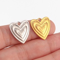 Nouveaux accessoires de bijoux DIY en acier inoxydable pour enfants, petits pendentifs en forme de cœur, de pied et de paume, breloques pour la fabrication de colliers, plaqués or 24 carats