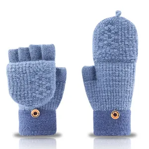 The new Christmas gift winter Warm gloves boy girls Half gloves