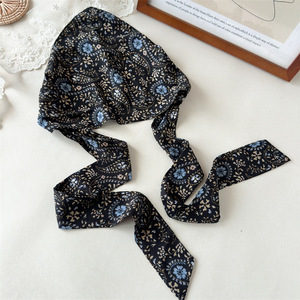 2025 nuovo colore Chiffon stampato cerchietto lungo nastro da donna <span class=keywords><strong>Bandana</strong></span> etnica sciarpa da donna africano foulard da ragazza fascia per la testa alla rinfusa - Product Image 5